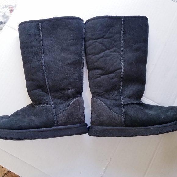 🌸 UGG | Classic Tall II Suede Sherpa lined Boots, size 6, Black - Picture 7 of 12